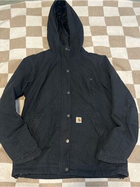 Carhartt women’s  Black Hooded Work Jacket full swing